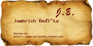 Jambrich Beáta névjegykártya